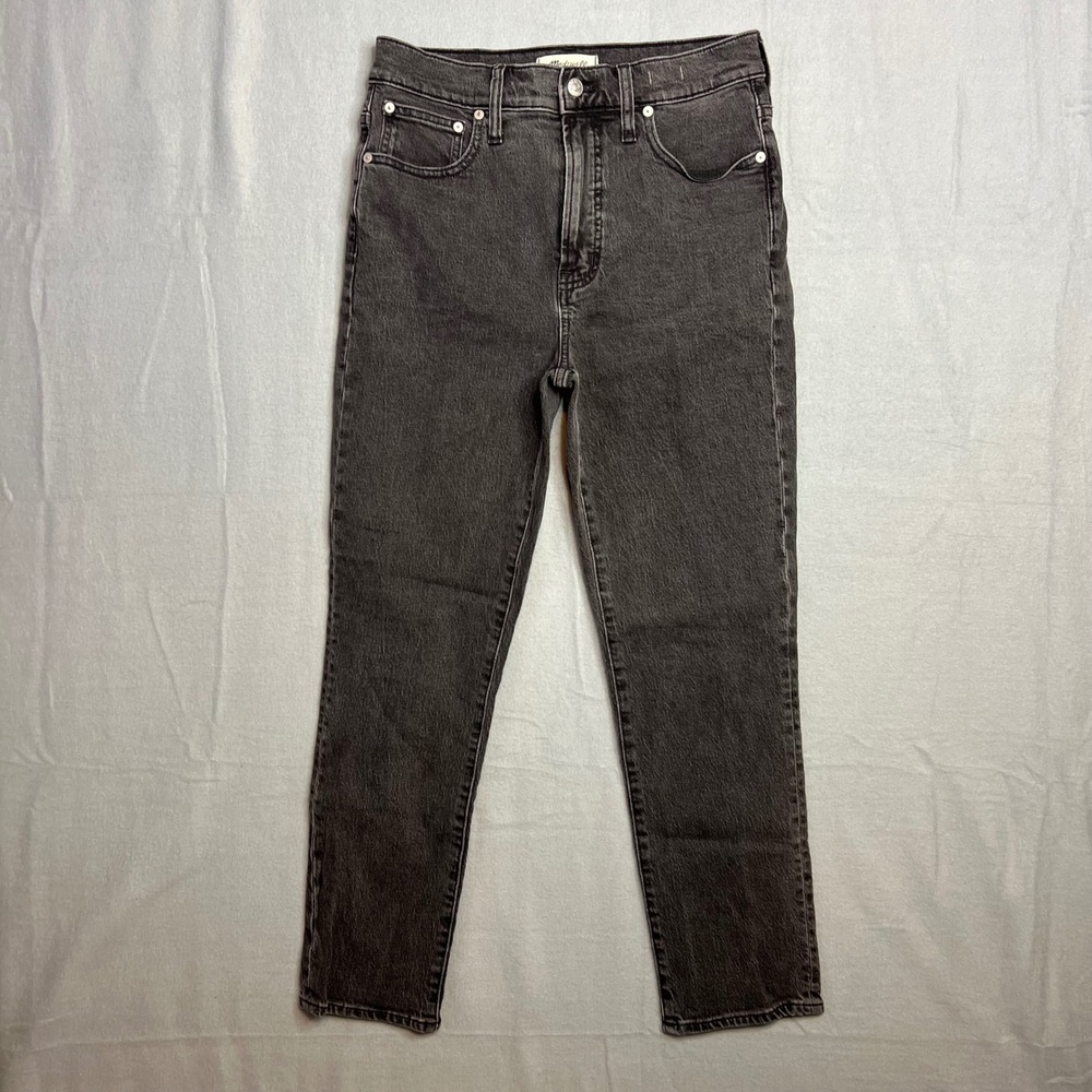 Madewell The Perfect Vintage Jean Sz 27 High Rise Straight Leg Ankle Faded Black - Picture 2 of 10
